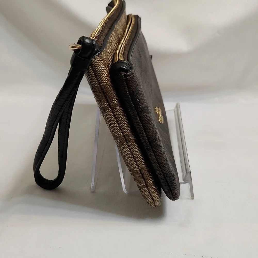 Coach Signature Double Zip Wallet Wristlet - Picture 3 of 14